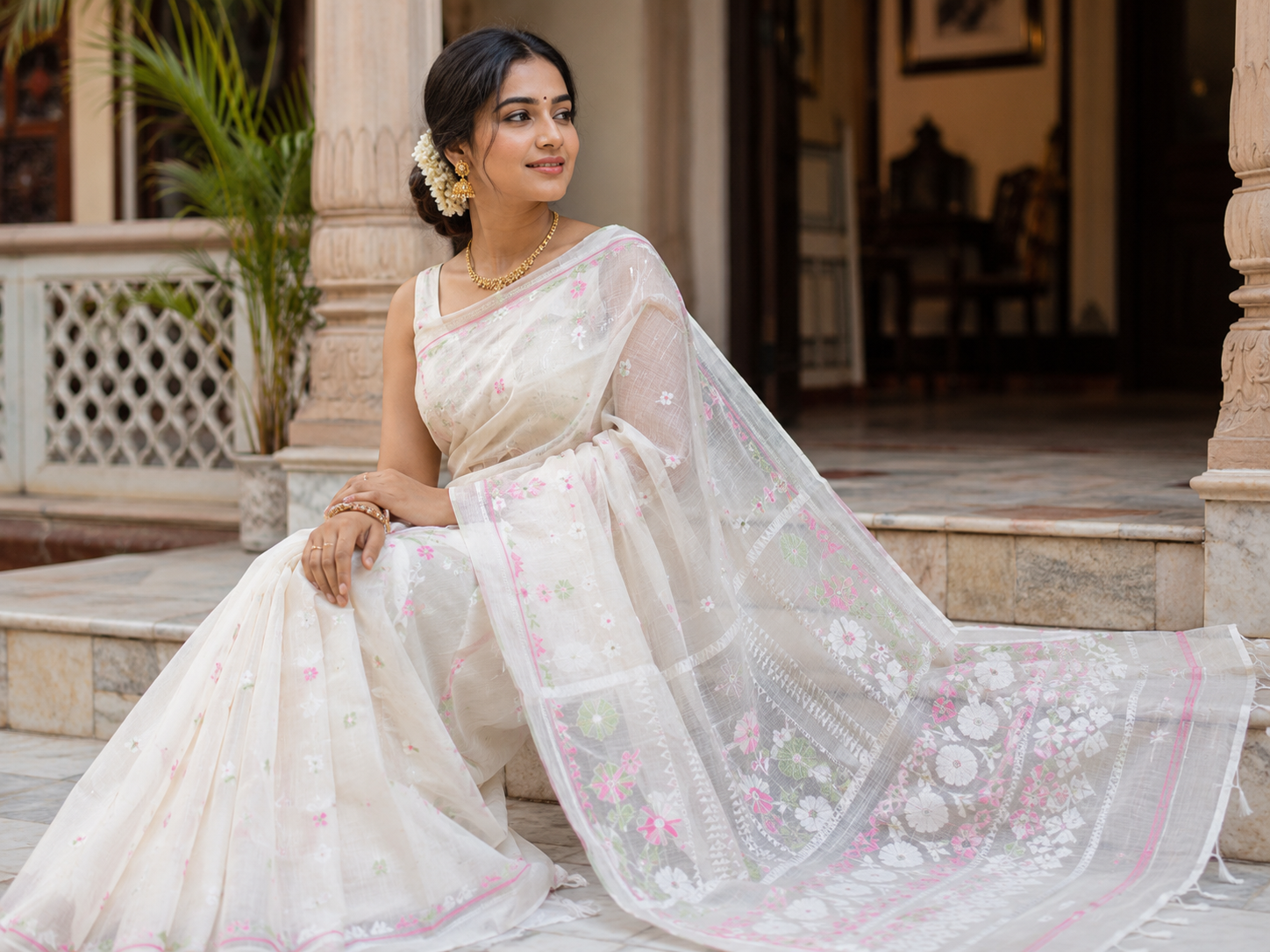 Dhakai Jamdani Saree