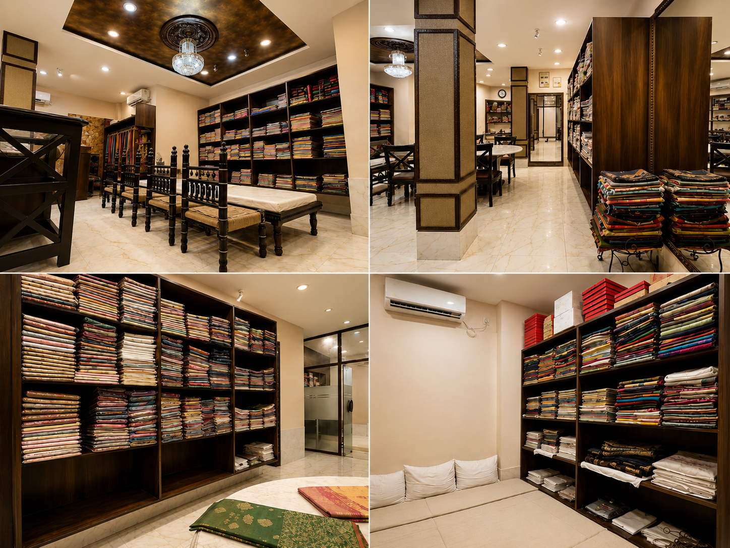 Vastra Kuttimm boutique interior showcasing pure silk saree collections
